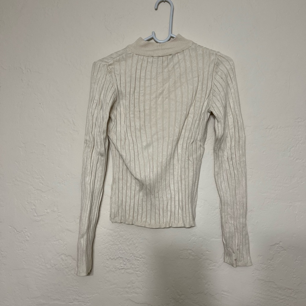 Na-kd Ribbed Turtle Neck Off White - Picture 2 of 3